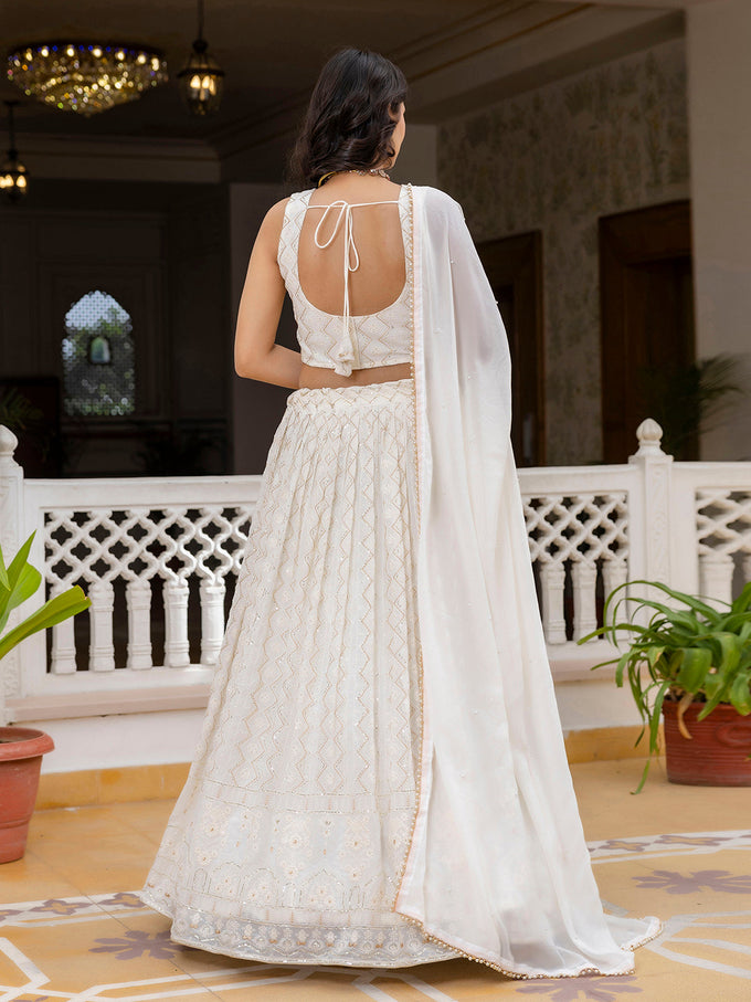 Women's Georgette Embroidery Lehenga Choli with Dupatta I Navratri Stylish Lehenga Choli for women Trendmalls