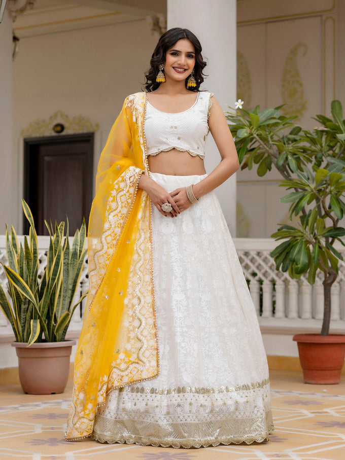 Women's Georgette Embroidery Lehenga Choli with Dupatta | Bridal Wedding Lehenga Choli for women Trendmalls