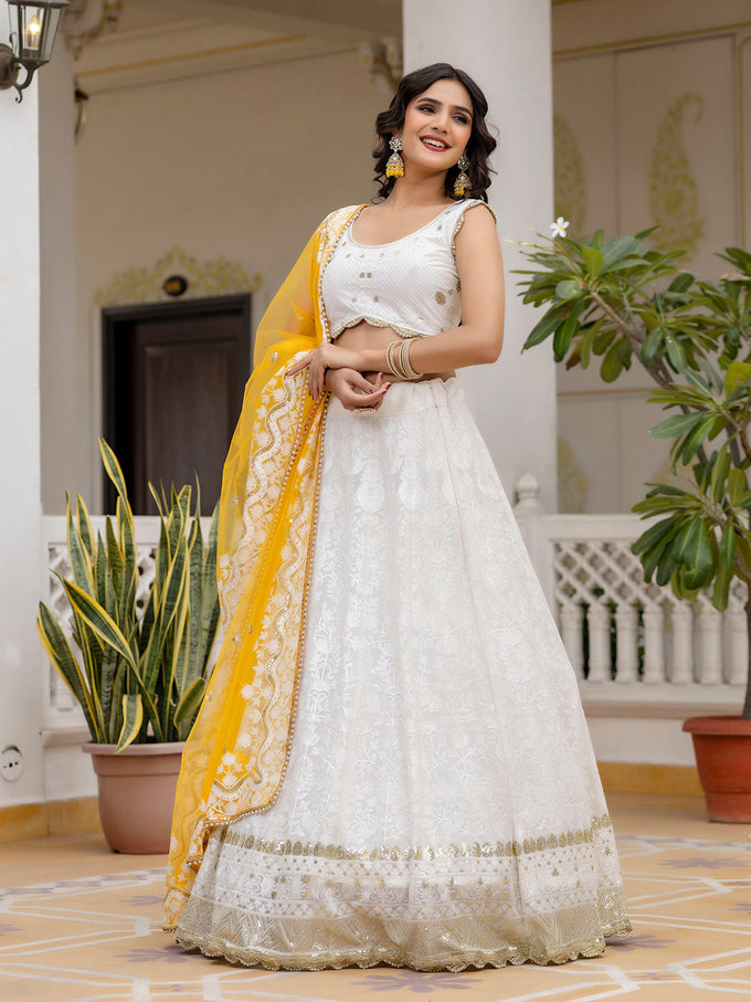 Women's Georgette Embroidery Lehenga Choli with Dupatta | Bridal Wedding Lehenga Choli for women Trendmalls