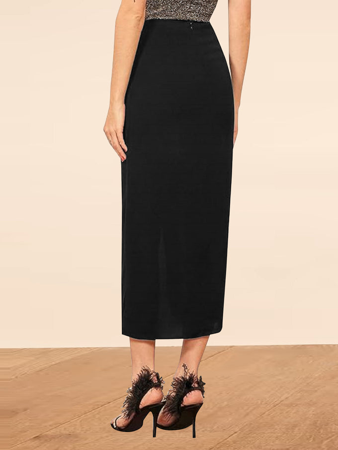 Polyster Spendex Ankle Length Maxi Skirt
