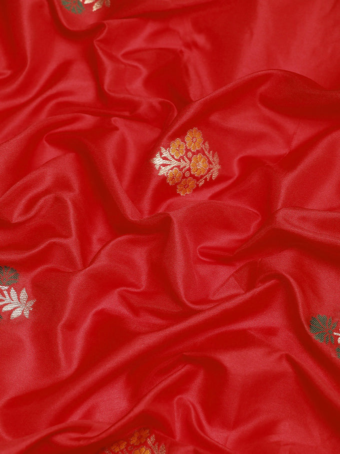 Red Rich Zari Woven Design Traditional Ethnic Wear Saree With Unstitched Blouse Piece (Copy)