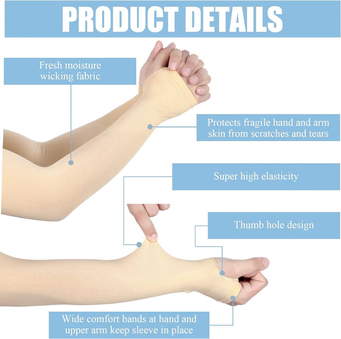 TRENDMALLS Arm Sleeves, Cooling UV Sun Protection Sports Compression for Men/Women/Kids (Beige) Trendmalls