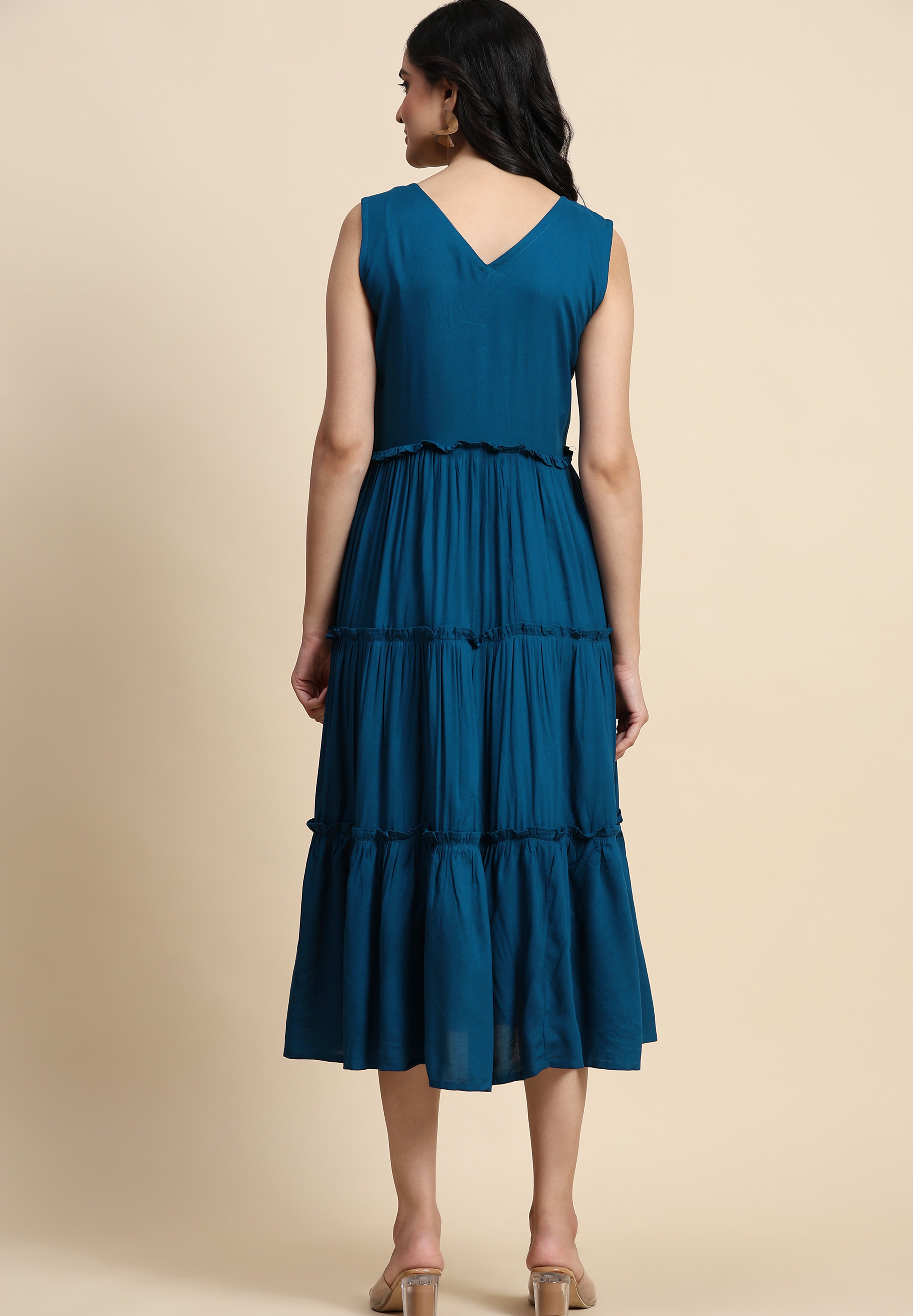 TRENDMALLS Western Dress Casual Loose Flowy Swing Shift Dress for Women Length:Midi Trendmallsin