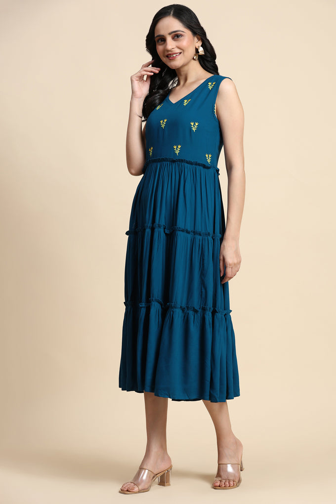 TRENDMALLS Western Dress Casual Loose Flowy Swing Shift Dress for Women Length:Midi Trendmallsin