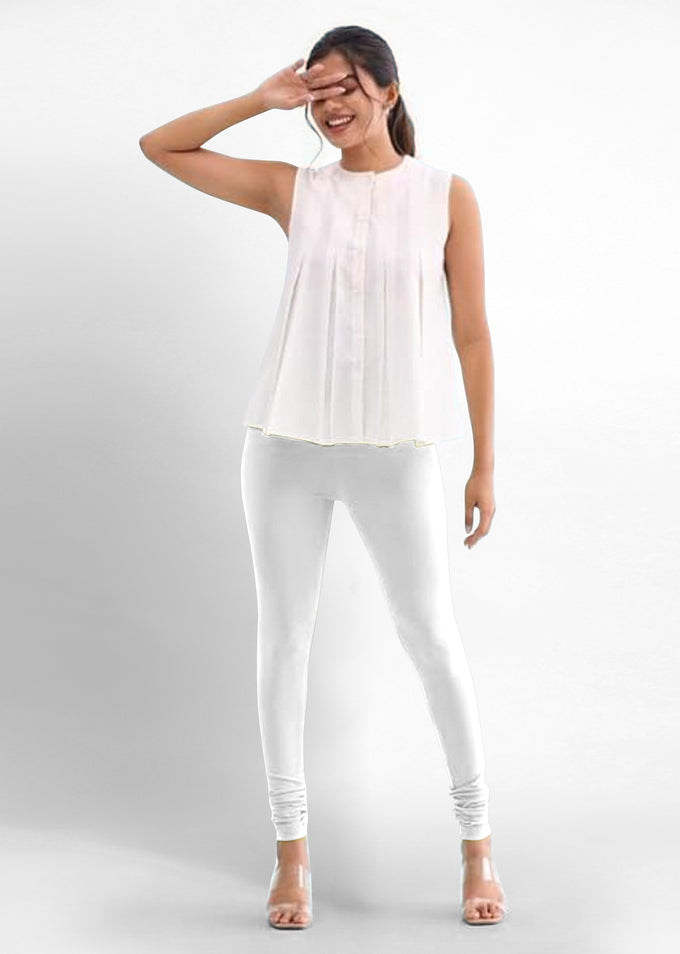 Women's Super Combed Cotton Elastane Stretch Churidar Length Leggings with Ultrasoft Waistband Trendmallsin